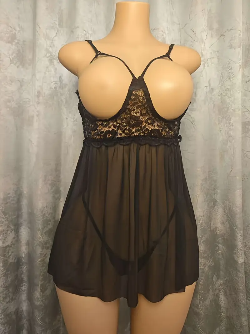 Romantic See-Through Lace Teddy Nightdress
