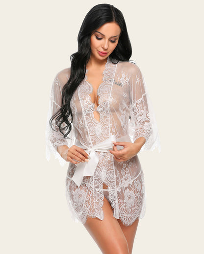 Lace Kimono Mesh Robe