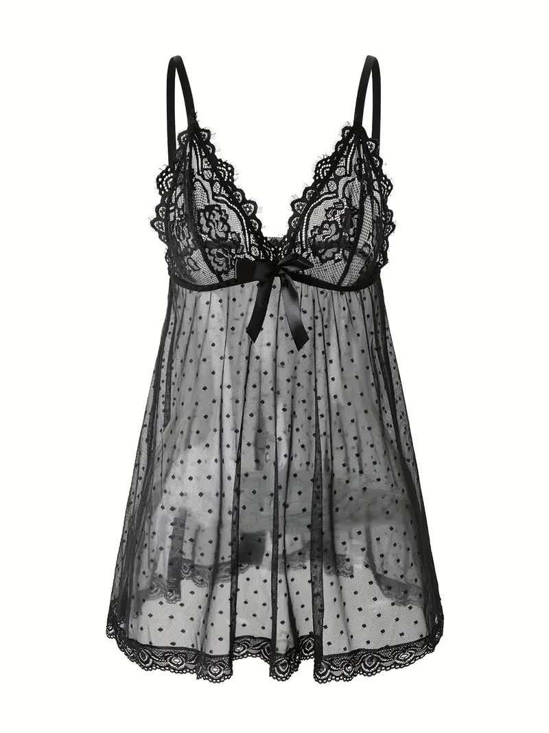 Plus Size Embroidered Lace Nightgown